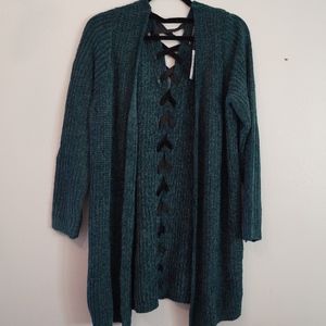 NWT Torrid Green Chenille Long Boyfriend Cardigan